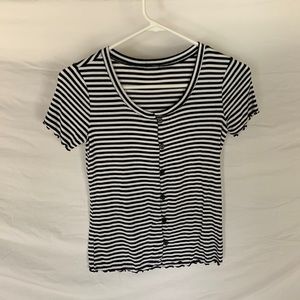 Black and White Striped Top